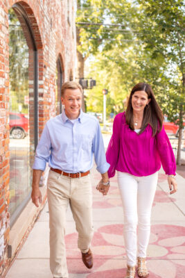 Matt Dejanovich walking with his wife down the Ann Arbor streets